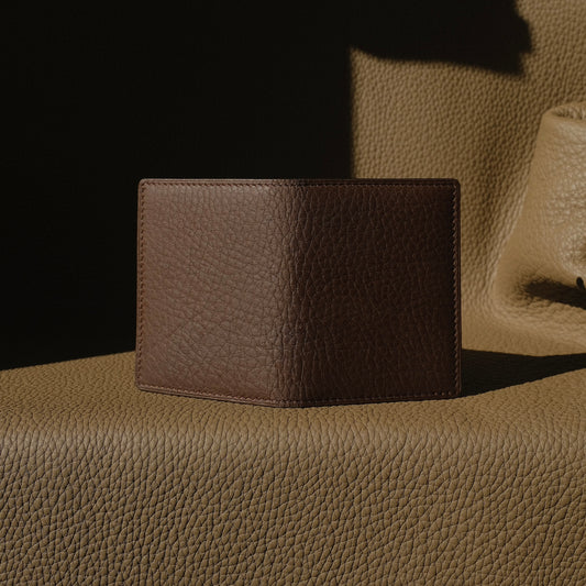 KAIOA V2 - Porte carte en Taurillon Chocolat et Menthe