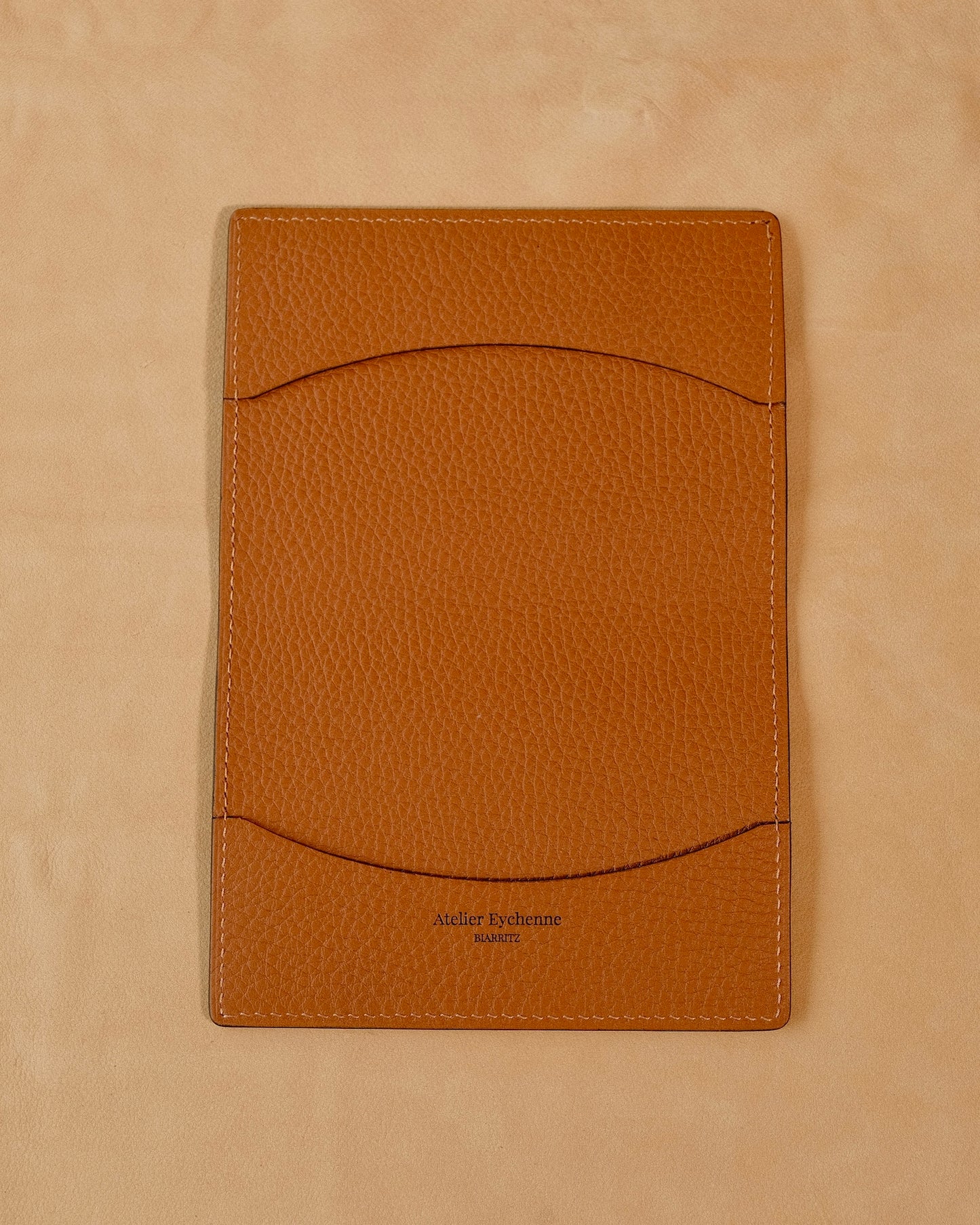 Protège passeport bicolor Ébène/Marron clair - Atelier Eychenne