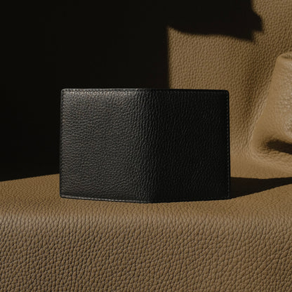 KAIOA V2 - Porte-cartes en Taurillon Noir et Bleu ciel